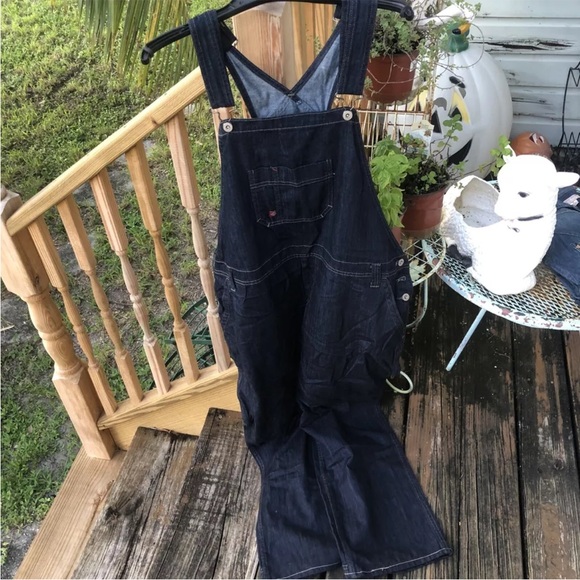Dickies Dark Blue Denim Jeans Overalls XL Extra Large Womens Work Wear Coveralls - Picture 1 of 7